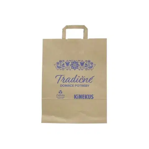 Nákupné tašky a košíky Kinekus Taška nákupná papierová - 320x120x410 mm, recyklát, HNEDÁ  "TP"