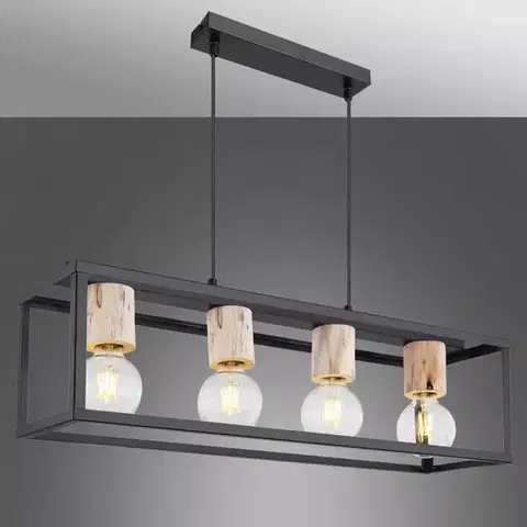 Lampy nad stôl do jedálne Lampa 15476-4H čierna-zlatá LS4