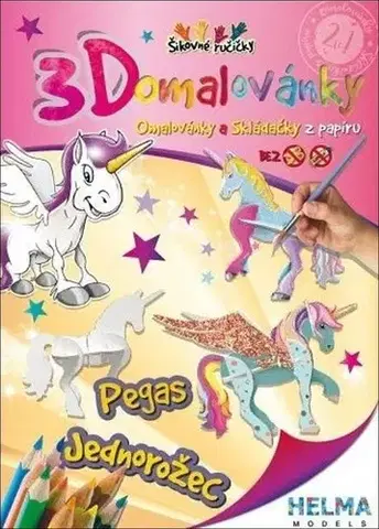 Pre deti a mládež - ostatné 3D omalovánky Pegas, jednorožec