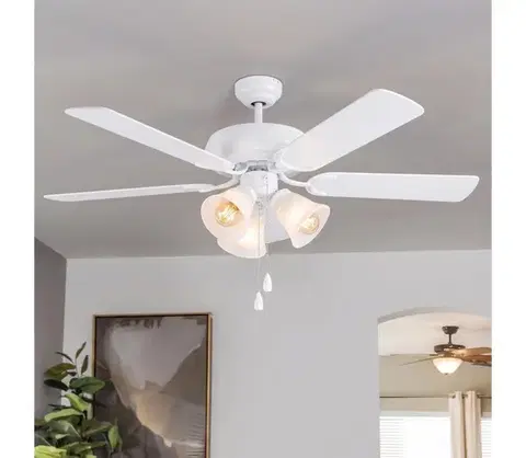 Ventilátory Eglo 35076 - Stropný látor LAS PALMAS 3xE27/40W/230V biela 1xEG35076