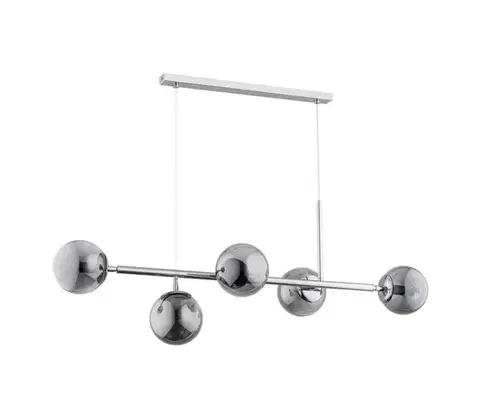 Svietidlá  Luster na lanku DANSA 5xE14/10W/230V šedá/lesklý chróm 63018