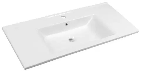 Umývadlá AQUALINE - ZUNO 100 keramické umývadlo nábytkové 100x45cm, biela 9100