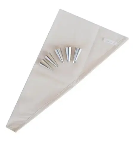 Dekorácie na tortu Kinekus Vrecko/sáčok cukrársky bavlna 37cm+ 5 špičiek