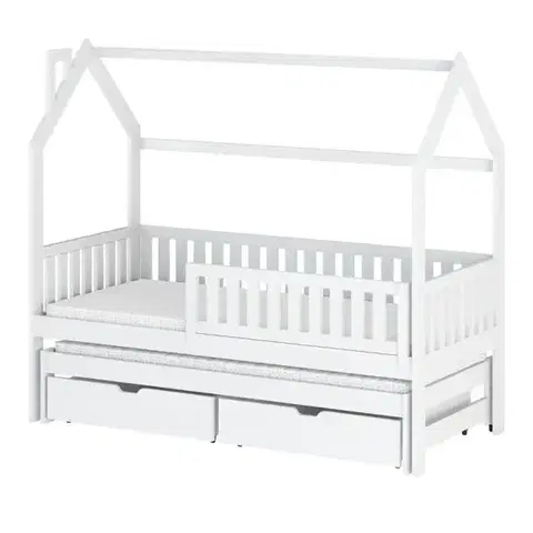 Detské postele Posteľ Domček Monkey 90x200 biela