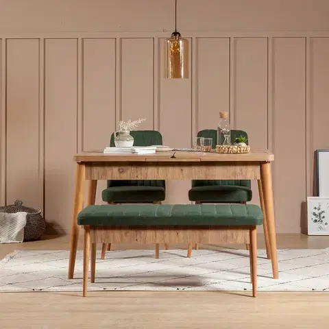 Jedálenské sety Jedálenský set s rozkladacím stolom a stoličkami (4 kusy) Vina 1070 - Green, Atlantic