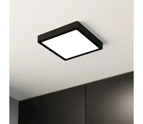 Svietidlá Eglo 900644 - LED stropné svietidlo do kúpeľne FUEVA LED/17W/230V IP44 čierne 900644