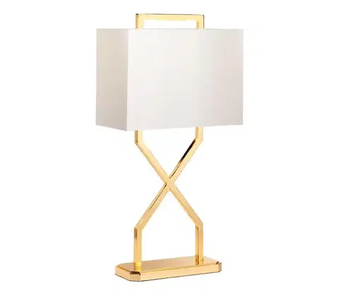 Lampy Elstead CROSS-TL-IVORY - Stolná lampa CROSS 1xE27/60W/230V zlatá/biela CROSS-TL-IVORY