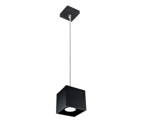 Svietidlá  Luster na lanku QUAD 1 1xGU10/40W/230V čierna SL.0060