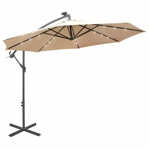 Slnečníky Konzolový slnečník s LED svetlami Ø 300 cm