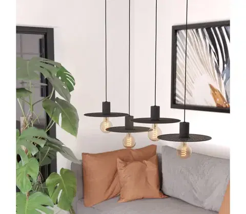Svietidlá Eglo 43732 - Luster na lanku IKESTON 4xE27/40W/230V 43732