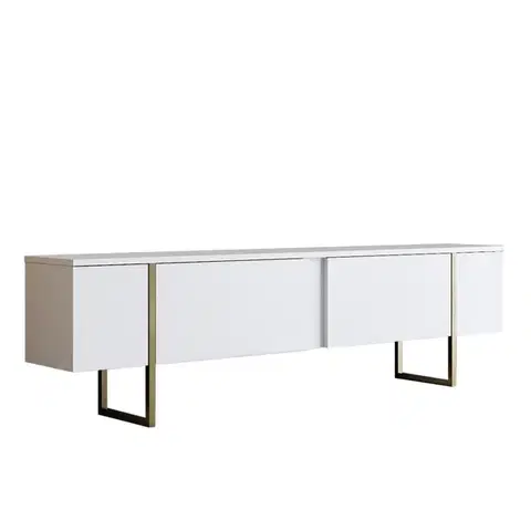 Konferenčné stolíky Televízny stolík Luxe White and Gold