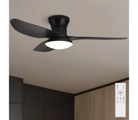 Ventilátory BRILAGI LED stmievateľný stropný látor 30W 230V 3000-6500K čierny + DO WF-OSD-008-BLK
