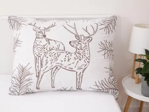 Dekoračné obliečky MKLozkoviny.sk Bavlnená obliečka na vankúš Renforcé 70 × 90 cm – Jelene-  -