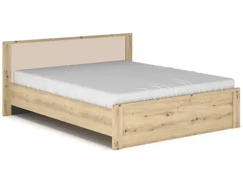 Postele NABBI Daicos LB-140 manželská posteľ s roštom 140x200 cm dub artisan / champagne