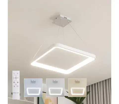 Svietidlá BRILAGI - LED stmievateľný luster na lanku FALCON SLIM LED/50W/230V 50x50 cm biela + diaľkové ovládanie BRDX1331-500/BI