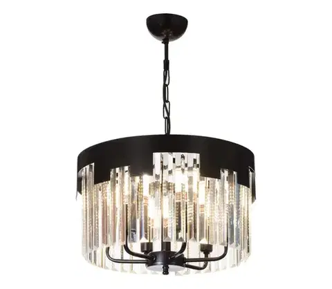 Svietidlá  Luster na reťazi CRYSTALLINE 6xE27/40W/230V čierna 683AVN1429