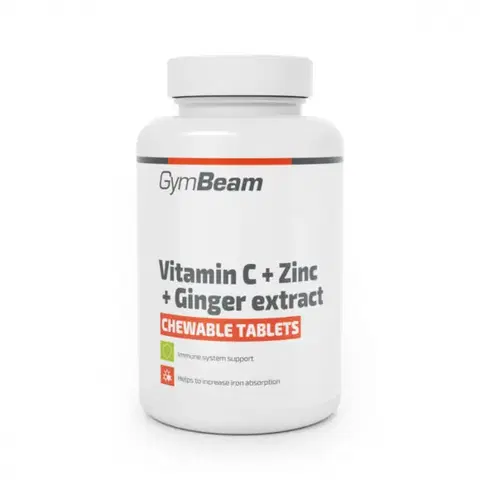 Vitamín C GymBeam Vitamín C + Zinok + extrakt zo zázvoru tablety na cmúľanie