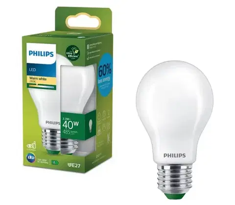 LED osvetlenie LED žiarovka ULTRAEFFICIENT Philips A60 E27/2,3W/230V 2700K 8720169187535