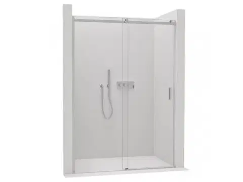Sprchovacie kúty CERANO - Sprchové posuvné dvere Santoro Ľ/P - 8 mm - chróm, transparentné sklo - 130x195 CER-8050BD6959