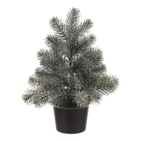Vianočné dekorácie Dekoračný Smrek v kvetináči, 40 cm, zelená, jemne srienistý