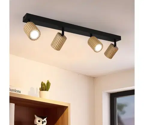 Svietidlá BRILAGI - Bodové svietidlo MODERN WOOD 4xGU10/8W/230V drevo/čierna BRI379