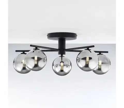 Svietidlá Jupiter 2048 - Prisadený luster PRATO 5xG9/14W/230V čierna/dýmovo sivá 2048
