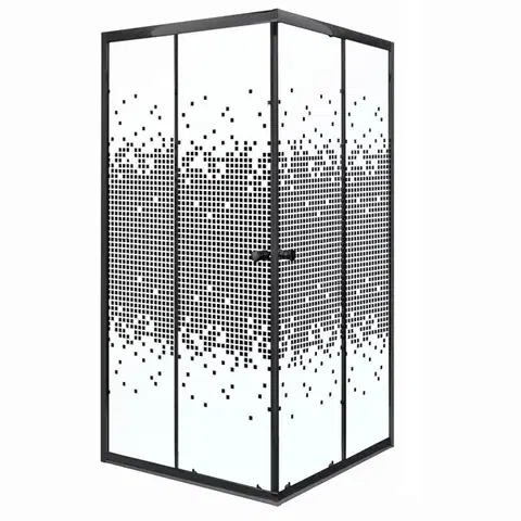 Sprchovacie kúty KERRA - Sprchovací kút Čierny Pixel SQ 80 (bez vaničky) 5907548118301