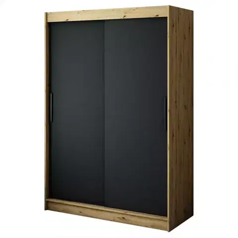 Šatníkové skrine Skriňa Halifax T 150 Dub Artisan/čierna