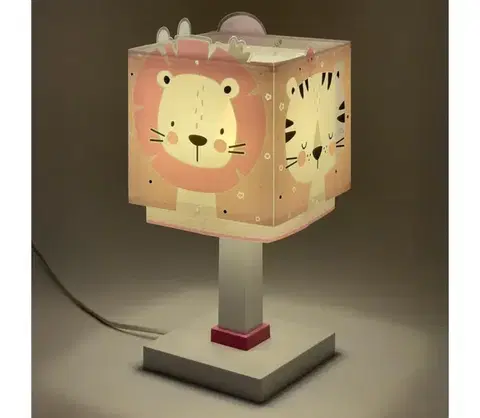 Lampy Dalber 63111NS - LED detská lampička BABY JUNGLE 1xG4/4W/230V ružová 63111NS