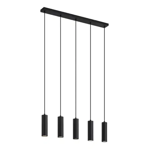 Závesné svietidlá Moderná závesná lampa čierna 5-svetelná - Jeana