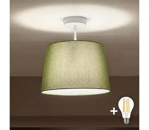 Svietidlá BRILAGI - LED prisadený luster CERIA 1xE27/60W/230V pr. 30 cm biela/zelená BG3992+EG781039