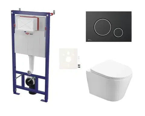 Záchody Cenově zvýhodněný závěsný WC set SAT do lehkých stěn / předstěnová montáž + WC SAT Infinitio SIKOSSIN78K SIKOSSIN78K