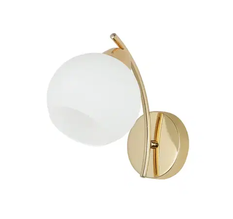 Nástenné svetlá Nástenná lampa AMOS Gold 1x40W E27 biele tienidlo