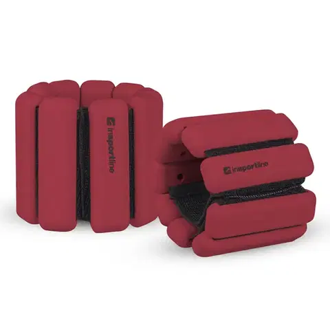 Ostatné fitness náradie Fitness závažie na členok a zápästie inSPORTline Brace 2x1 kg bordó