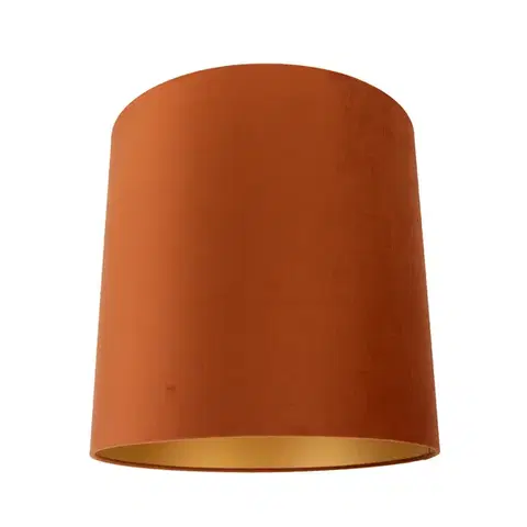 Tienidlo na lampu Látkové tienidlo oranžové so zlatým interiérom 40/40/40