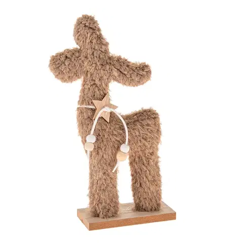 Vianočné dekorácie Vianočná dekorácia Textilný sobík 23 cm, chlpatý fleece