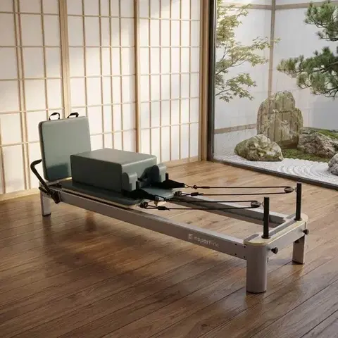 Posilňovacie stroje Pilates reformer inSPORTline Oquiler zeleno-modrá