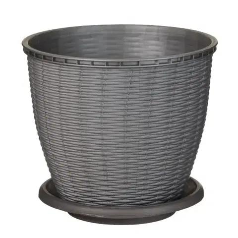 Záhrada Ratanový kvetináč 2,75 L Šedý