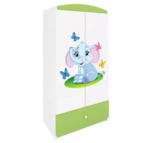 Skrine do izieb Skriňa Babydreams Zelená – Slon