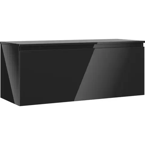 Kúpeľňový nábytok MEXEN/S - Orio kúpeľňová skrinka pod umývadlo 120 cm s doskou, 1 šuplík, čierna lesk 91A10-12047-1-BFC70