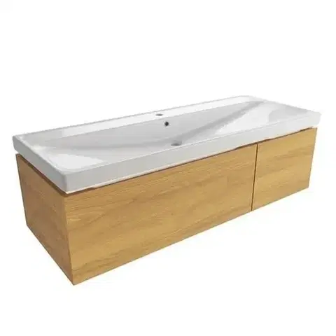 Kúpeľňový nábytok Kúpeľňová skrinka s umývadlom SAT Feel 120x30x44, 8 cm dub medový mat SATFEEL2120DMU5 SATFEEL2120DMU5