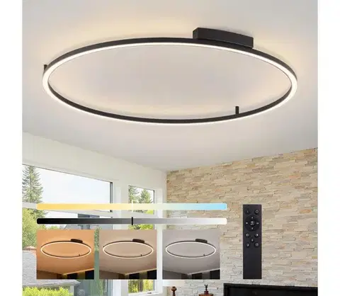 Svietidlá BRILAGI - LED stmievateľné svietidlo PORTOFINO LED/85W/230V pr. 120 cm čierna + diaľkové ovládanie BRI523