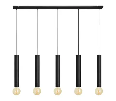 Svietidlá  Luster na lanku TUBA 5xE27/15W/230V čierna W-L 1117/5 BK