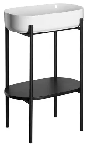 Kúpeľňový nábytok Sapho, PUNO podstavec s umývadlom 550x860x360mm, čierna, SKA570-2-01