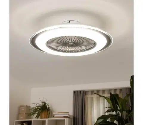 Ventilátory BRILAGI - LED Stmievateľné svietidlo s látorom RONDA LED/48W/230V strieborná+DO BG78507