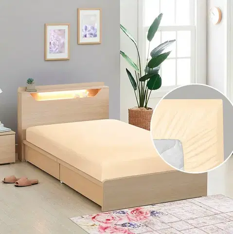 Plachty Bellatex Plátené prestieradlo s gumou béžová, 90 x 200 cm