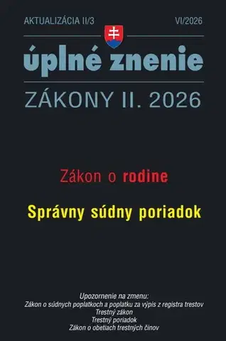 Zákony, zbierky zákonov Aktualizácia II/3 2026 – Správny súdny poriadok - Kolektív autorov
