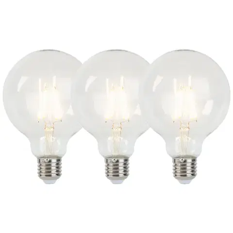 LED osvetlenie Sada 3 stmievateľných LED žiaroviek E27 G95 5W 470lm 2700K
