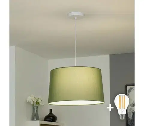 Svietidlá BRILAGI - LED luster na lane CERIA 1xE27/40W/230V priemer 45 cm zelený EG300171+EG781045