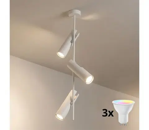 Svietidlá BRILAGI - LED RGBW Stmievateľný luster na tyči BRANCH 3xGU10/6,5W/230V biela BG5260+3xAI0589